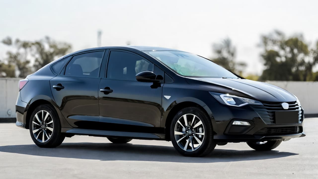 Modern car with spare parts